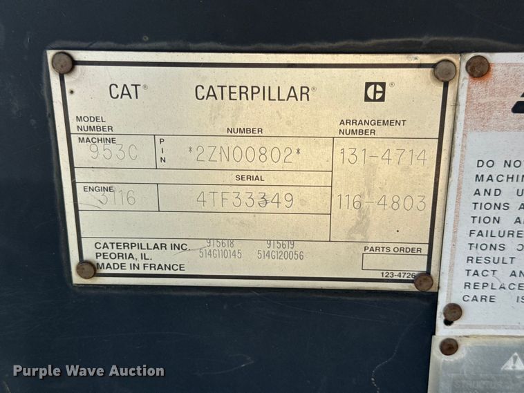 image for item EN0700 1997 Caterpillar 953C track loader