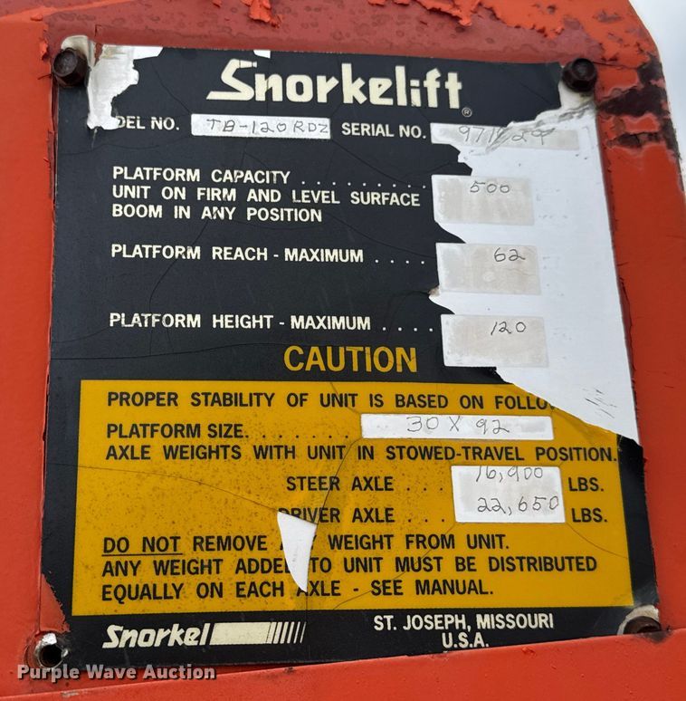 image for item EN0702 Snorkelift TB-120RDZ boom lift