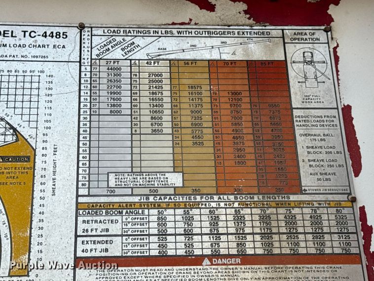 image for item EN0706 1986 Ford L9000 crane truck