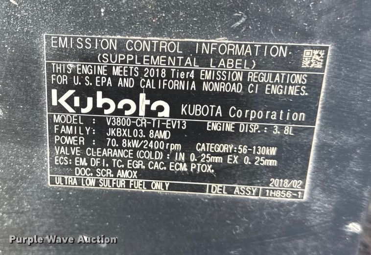 image for item EN0710 Kubota SVL95-2S tracked skid steer loader