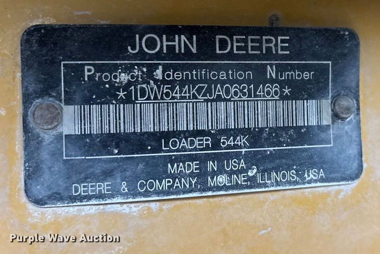 image for item EN5745 2010 John Deere 544K wheel loader