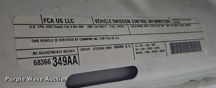 image for item EO4745 2018 RAM 3500 Crew Cab flatbed pickup truck