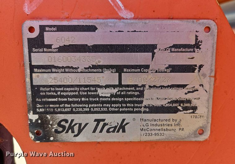 image for item EO4786 2008 JLG SkyTrak 6042 telehandler