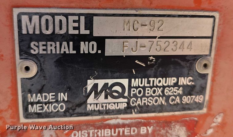 image for item EO4790 Multi Quip MC-92 concrete mixer