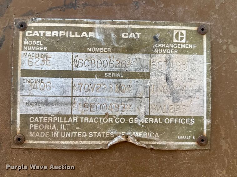image for item EP0893 1987 Caterpillar 623E elevating scraper
