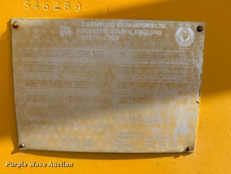 image for item EP0896 1999 JCB 508C telehandler