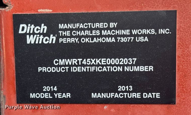 image for item ER0222 2014 Ditch Witch RT45 trencher
