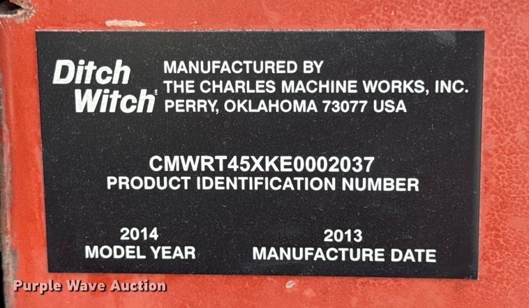 image for item ER0222 2014 Ditch Witch RT45 trencher