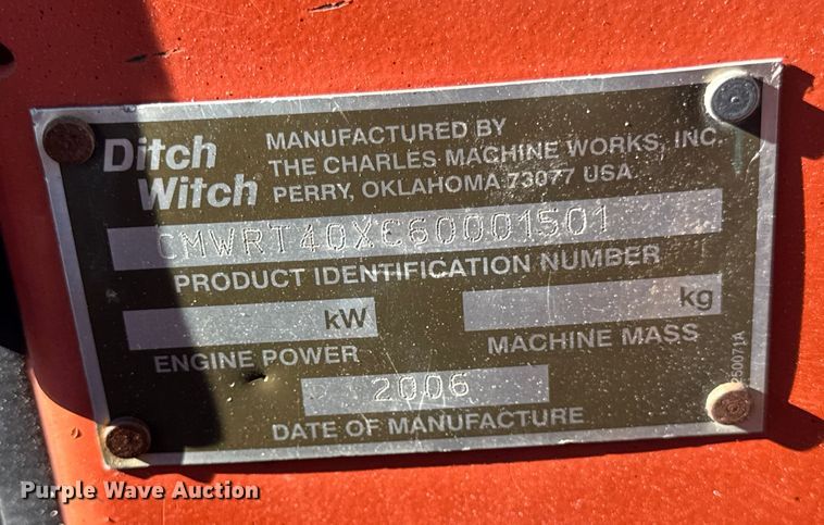 image for item ER0224 2006 Ditch Witch RT40 trencher