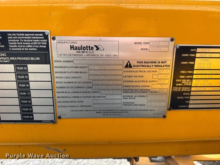 image for item ER0229 2023 Haulotte 4527A boom lift