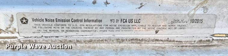 image for item ER0234 2016 RAM 5500 bucket truck