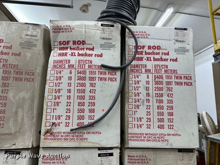 image for item ES1008 (12) boxes of backer rod