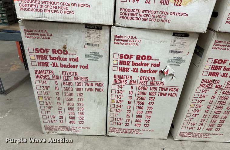 image for item ES1008 (12) boxes of backer rod