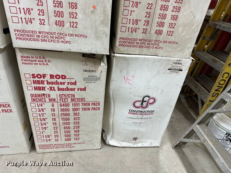 image for item ES1008 (12) boxes of backer rod