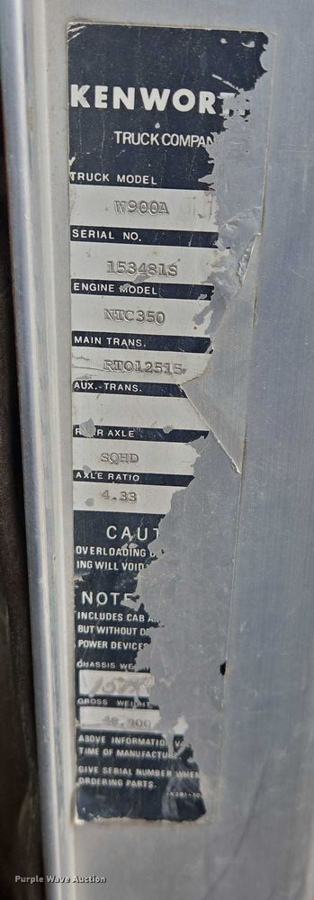 image for item ES2526 1977 Kenworth W900A truck cab and chassis