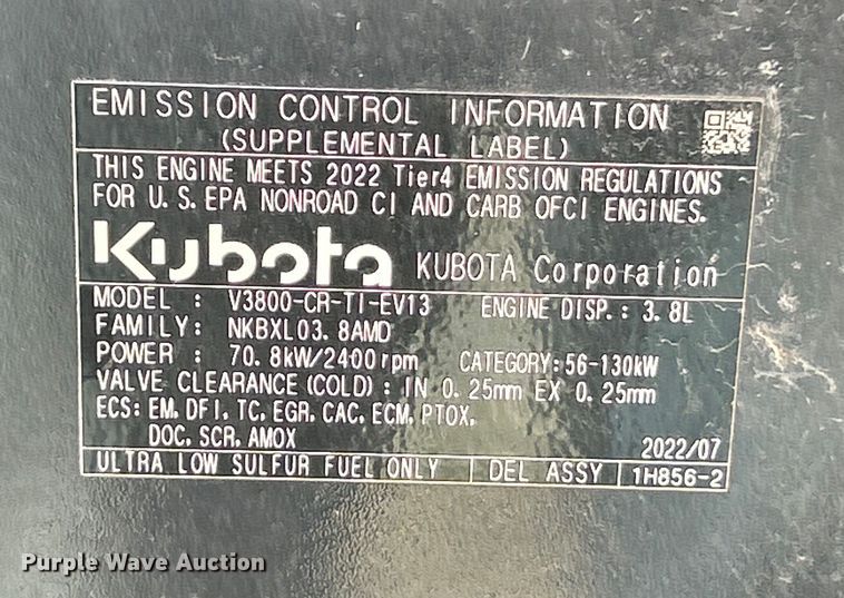 image for item ET6503 2022 Kubota SVL97-2 tracked skid steer loader