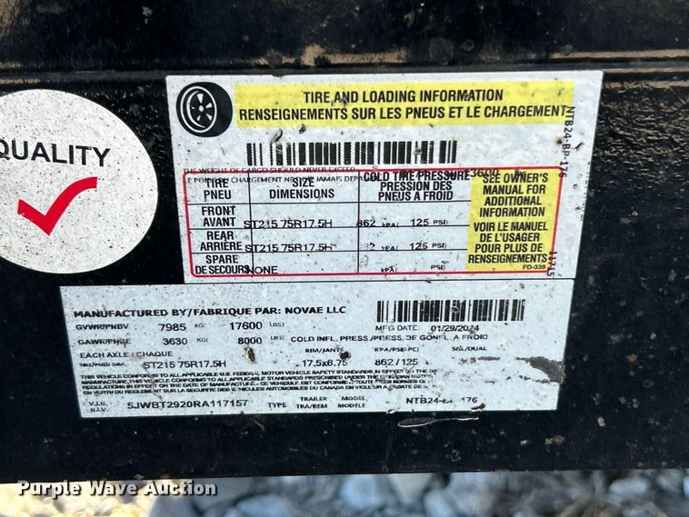 image for item ET6561 2024 Midsota tilt deck equipment trailer