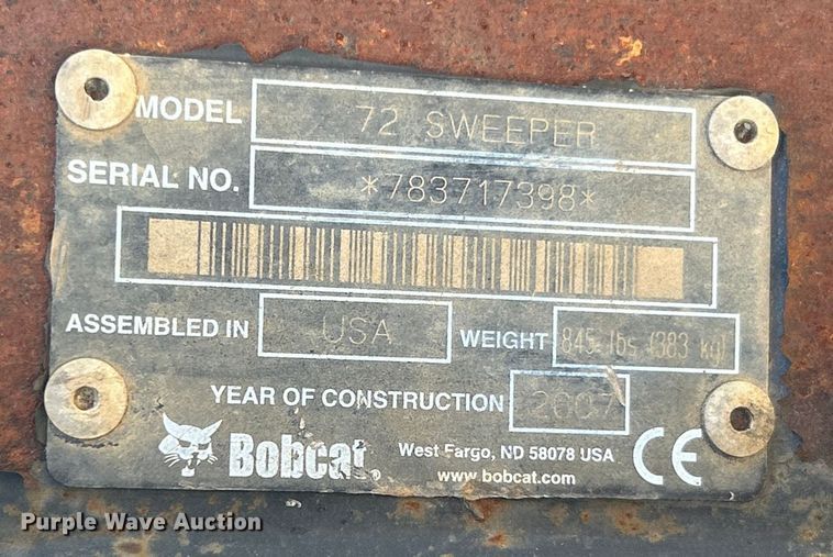 image for item ET6618 Bobcat 72 Sweeper skid steer sweeper