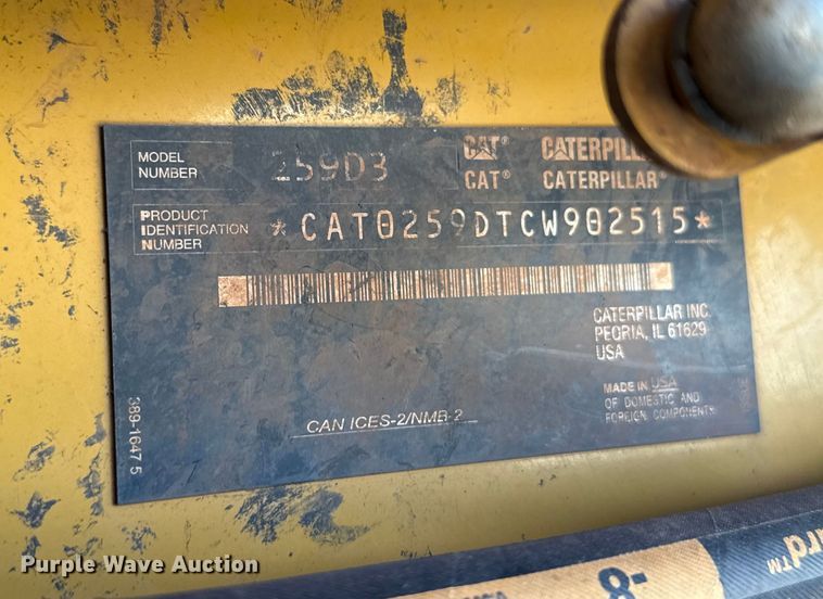 image for item EU5288 2020 Caterpillar 259D3 tracked skid steer loader