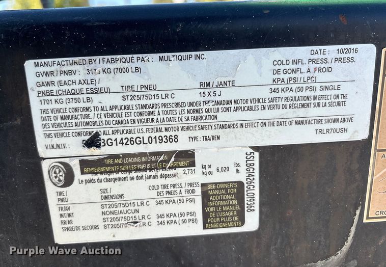 image for item EU8525 2016 Whisperwatt DCA -70SSIU4F generator