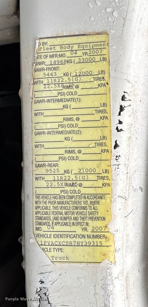 image for item EV3220 2007 Freightliner M2 utility / service truck