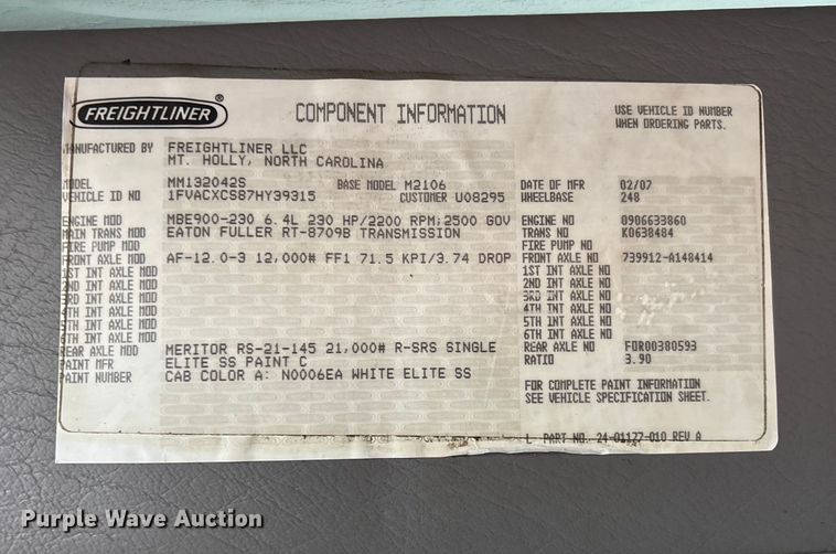 image for item EV3220 2007 Freightliner M2 utility / service truck