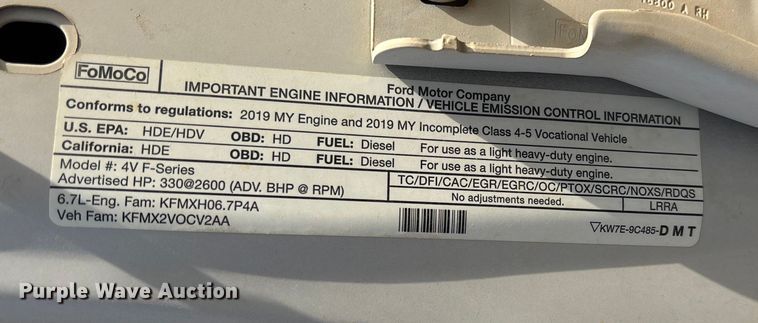 image for item EV3229 2019 Ford F550 bucket truck