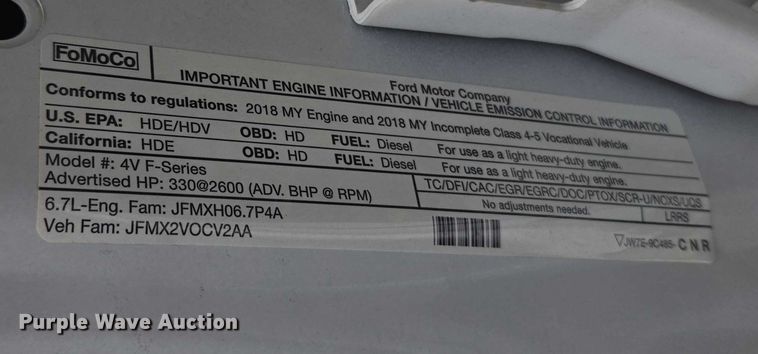 image for item EV5430 2018 Ford F550 Crew Cab flatbed truck