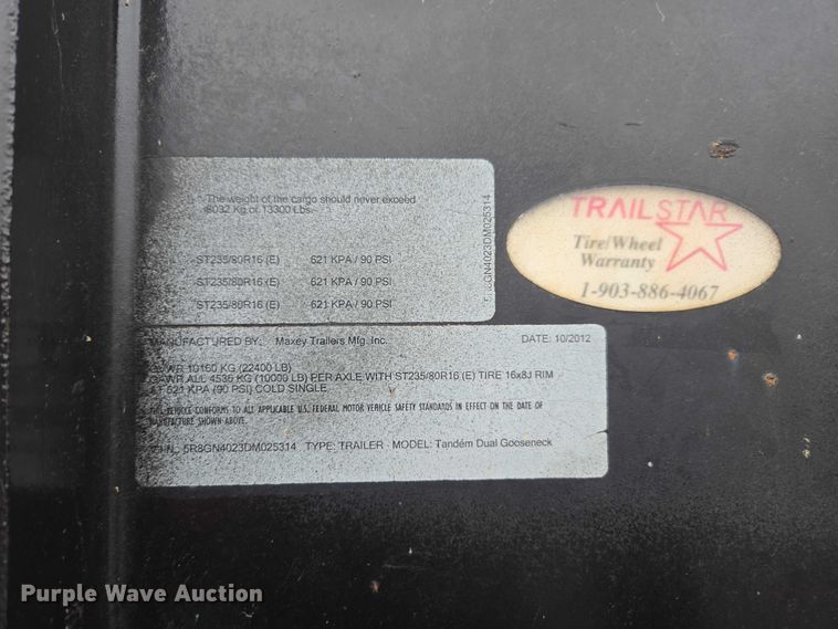 image for item EV5431 2013 Maxey flatbed trailer