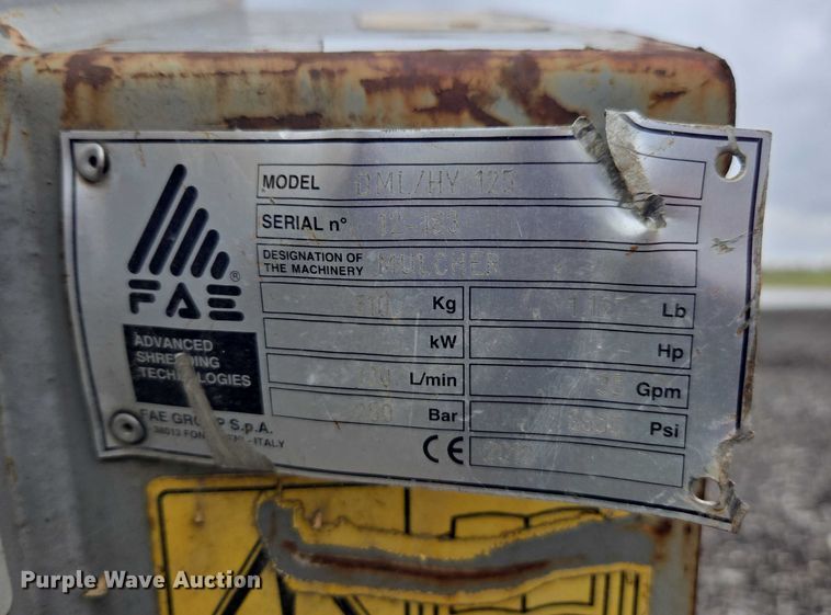 image for item EV5448 FAE DML HY125 excavator mulcher