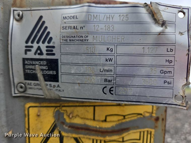 image for item EV5448 FAE DML HY125 excavator mulcher