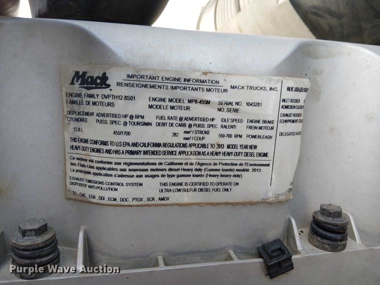 image for item FK0506 2014 Mack GU713 dump truck