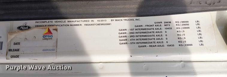 image for item FK0506 2014 Mack GU713 dump truck