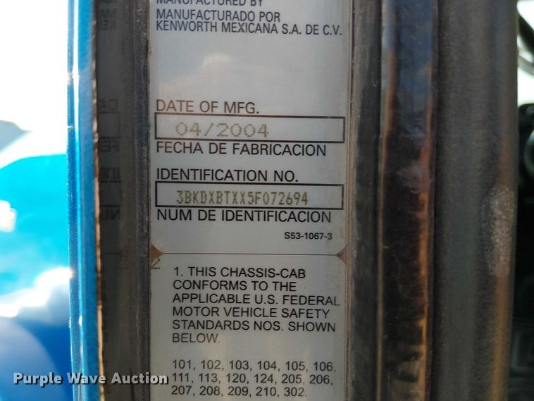 image for item FK0507 2005 Kenworth T800 dump truck