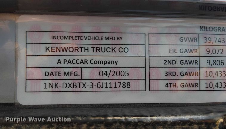 image for item FK0508 2006 Kenworth T800 dump truck
