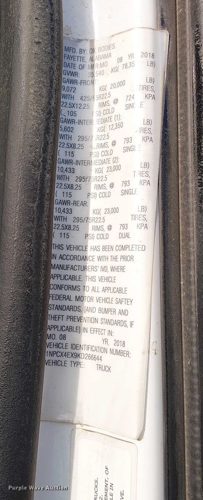 image for item FK0509 2019 Peterbilt 567 dump truck