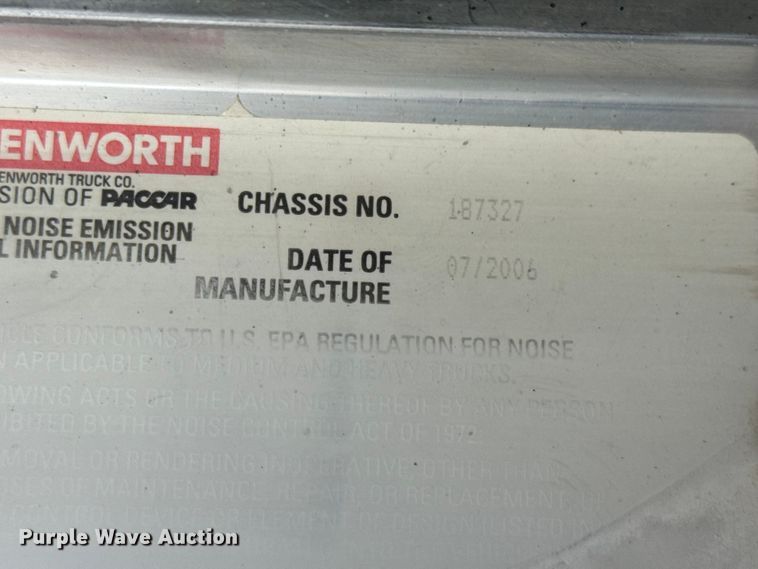 image for item NA9812 2007 Kenworth T800 dump truck