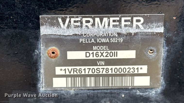 image for item NA9813 2008 Vermeer D16X20II directional boring unit