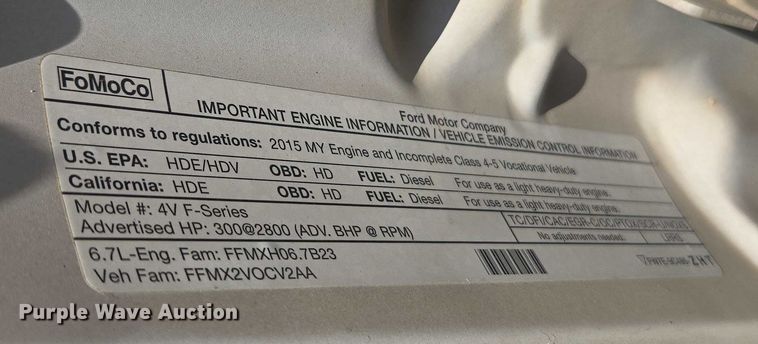 image for item YA1001 2015 Ford F550 SuperCab utility / service truck