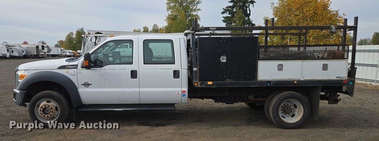 image for item YA1003 2015 Ford F550 Crew Cab flatbed truck