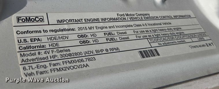 image for item YA1007 2015 Ford F550 SuperCab utility / service truck