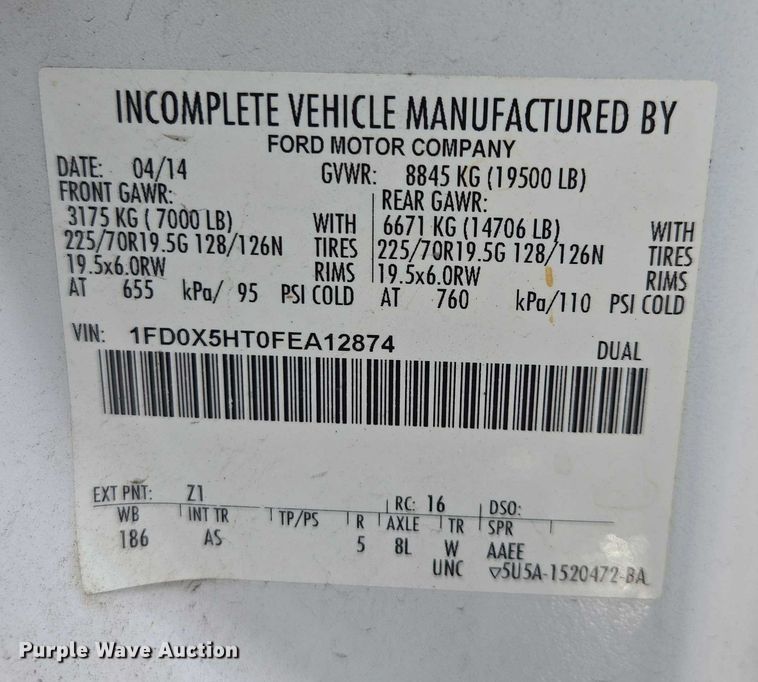 image for item YA1007 2015 Ford F550 SuperCab utility / service truck