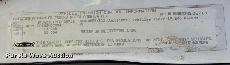 image for item YA1225 2014 Freightliner Business Class M2 digger derrick truck