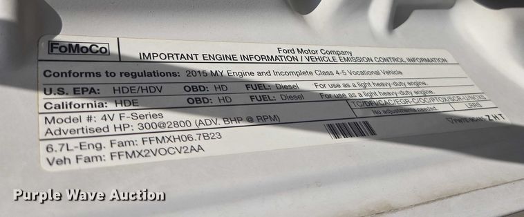 image for item YA1294 2015 Ford F450 Super Duty Crew Cab utility / service truck