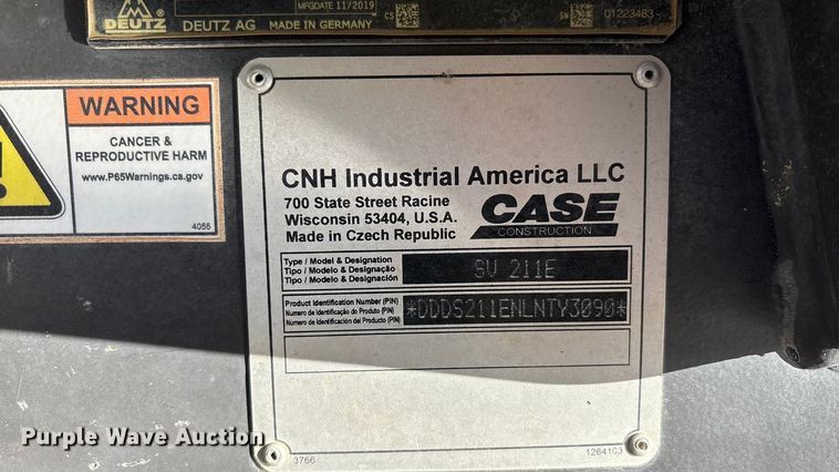 image for item YA1342 2020 Case SV211E single drum vibratory roller