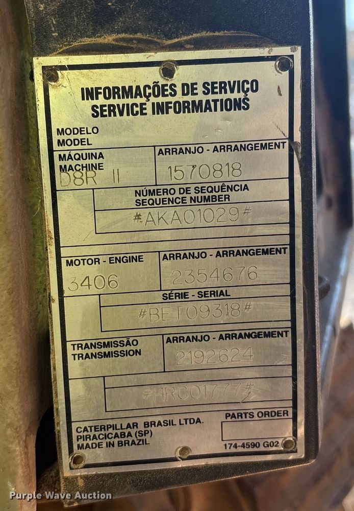 image for item YA1414 2004 Caterpillar D8R Series II dozer