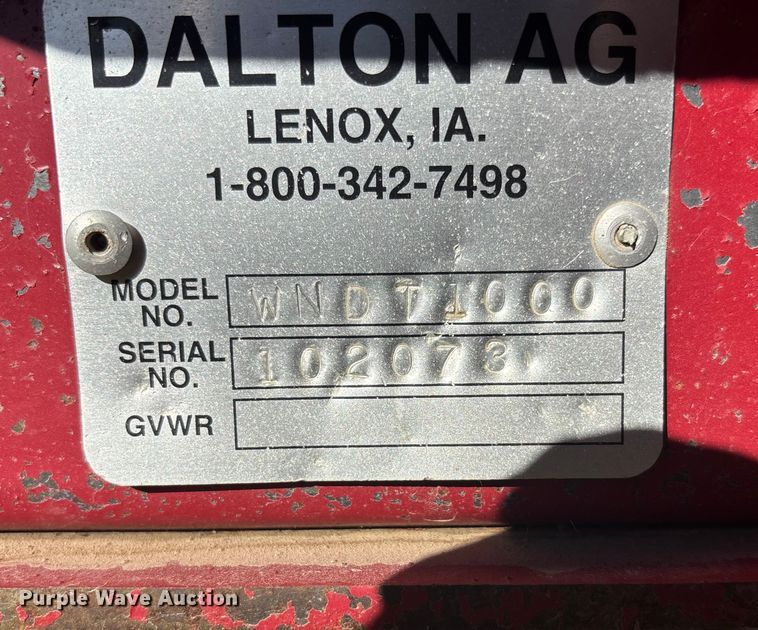 image for item DK0120 2010 Dalton Ag WNDT1000 tank trailer