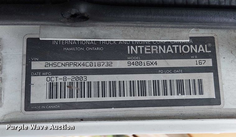 image for item DU3682 2004 International 9400i fertilizer delivery truck