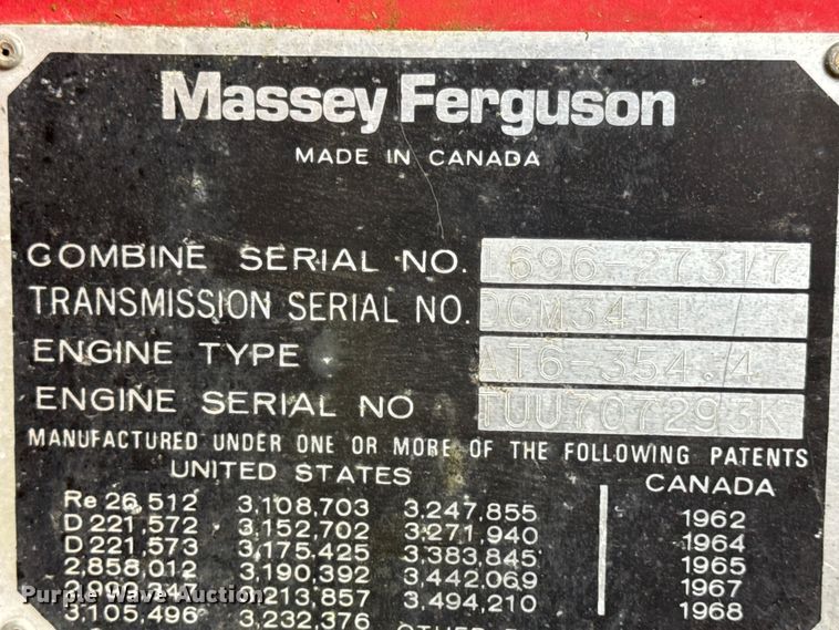 image for item DW6656 1984 Massey Ferguson 850 combine