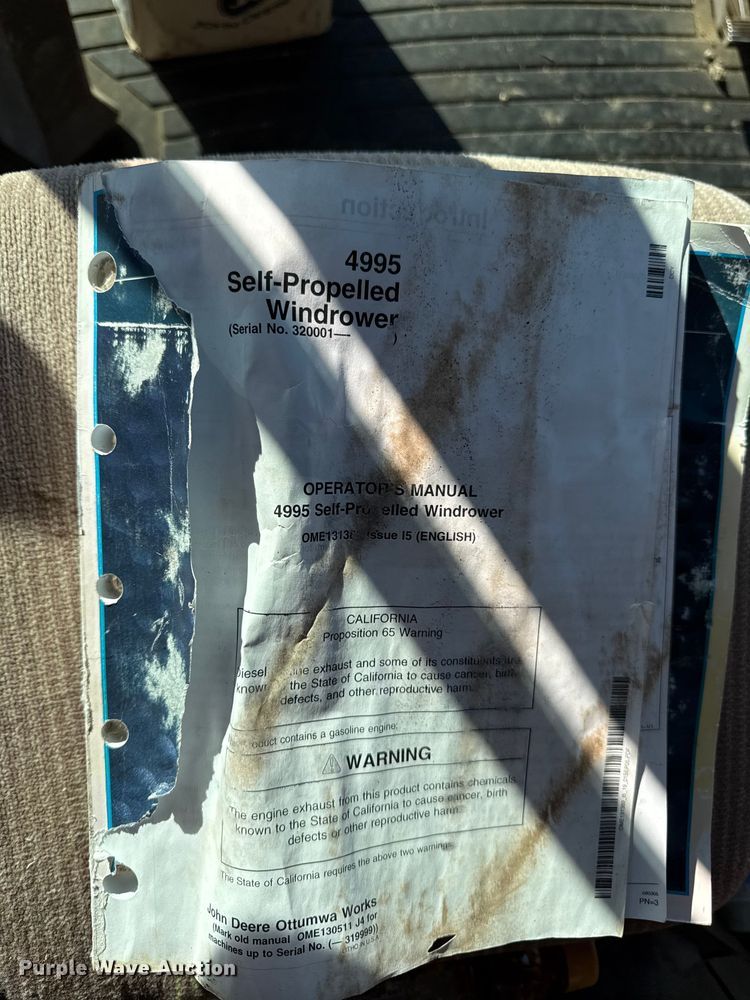 image for item DY8323 2007 John Deere 4995 swather / windrower